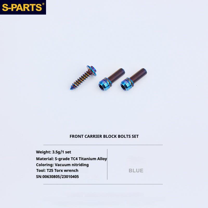 S-PARTS Titanium Bolt Upgrade Kit for Brompton | TC4 CNC Lightweight Frame & Hinge Hardware Set