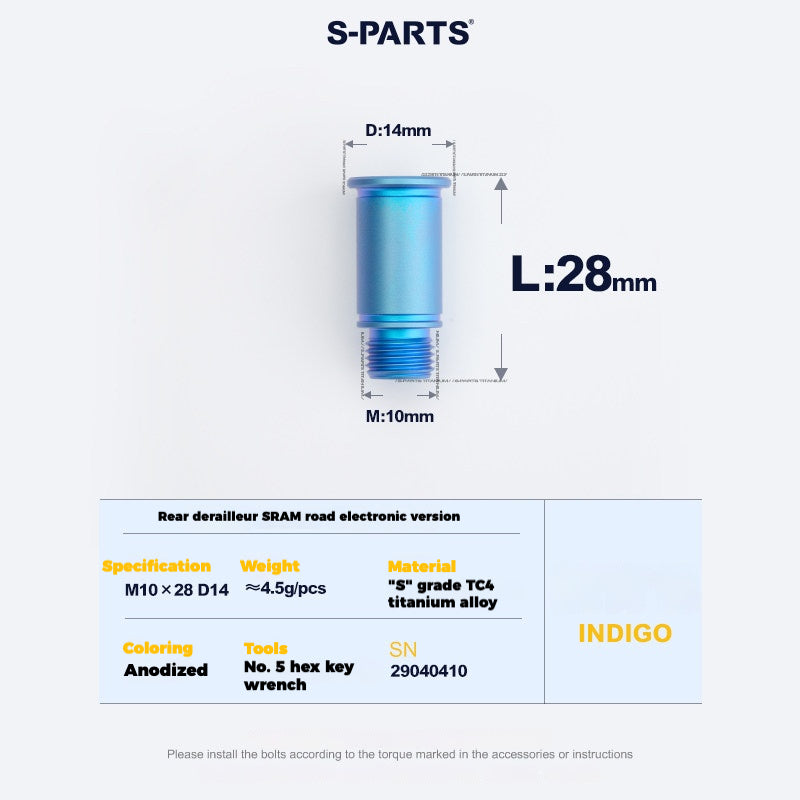 S-PARTS Titanium Derailleur Gear Screws Compatible with SRAM RED AXS