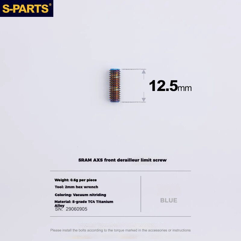 S-PARTS Titanium Derailleur Gear Screws Compatible with SRAM RED AXS