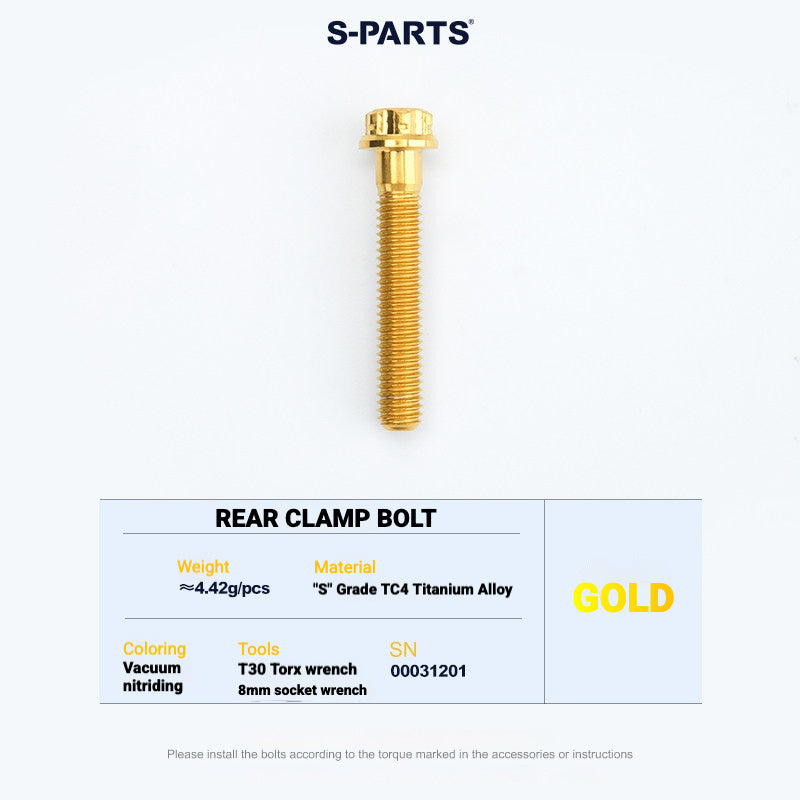 S-PARTS Titanium Saddle Clamp Bolt Kit for Cannondale SystemSix Gen 5 – 3D Printed Lightweight Upgrade