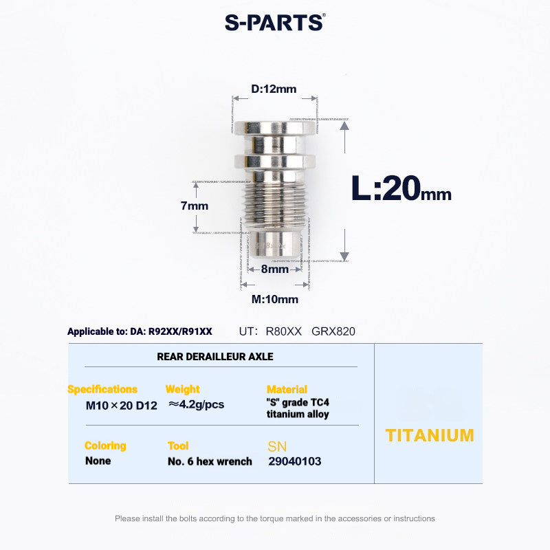 Shimano Road Titanium Bolt Kit – S-PARTS Drivetrain Screws for R8050 / R8150 / R9250