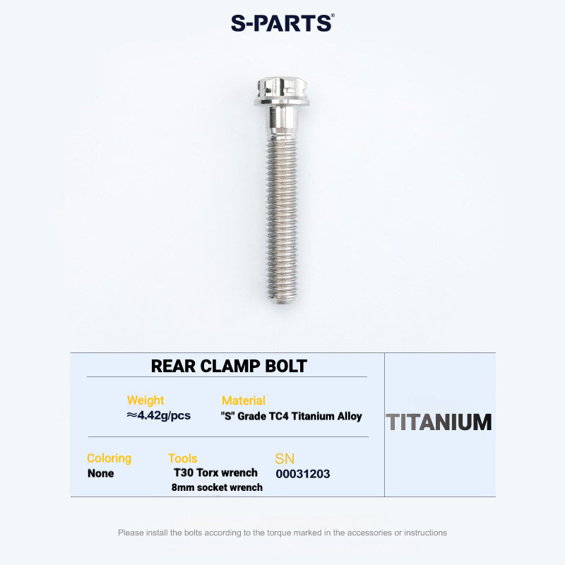 S-PARTS Titanium Saddle Clamp Bolt Kit for Cannondale SystemSix Gen 5 – 3D Printed Lightweight Upgrade
