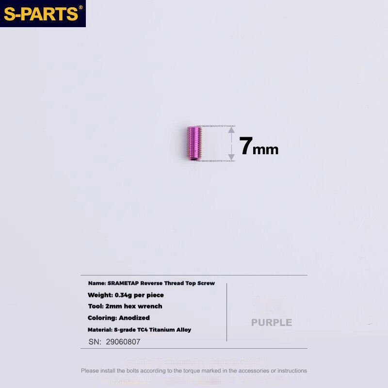 S-PARTS Titanium Derailleur Gear Screws Compatible with SRAM RED AXS