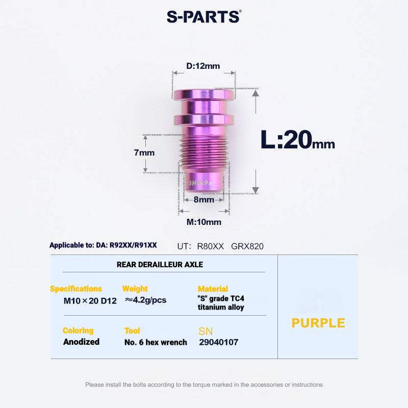 Shimano Road Titanium Bolt Kit – S-PARTS Drivetrain Screws for R8050 / R8150 / R9250