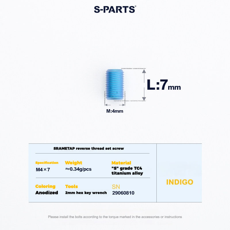 S-PARTS Titanium Derailleur Gear Screws Compatible with SRAM RED AXS