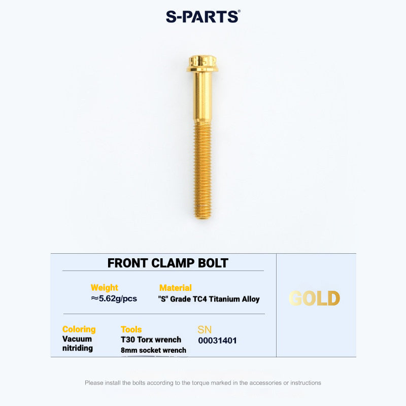 S-PARTS Titanium Saddle Clamp Bolt Kit for Cannondale SystemSix Gen 5 – 3D Printed Lightweight Upgrade