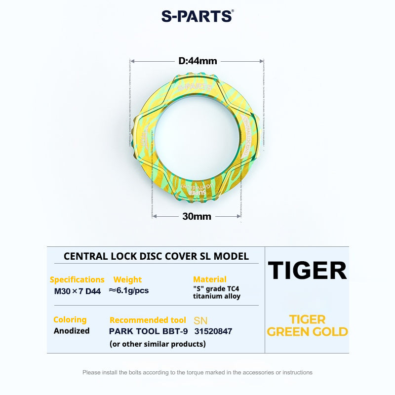 S-PARTS Center Lock Disc Rotor Lockring SL Edition | Ultralight TC4 Titanium | Multi-Color 1PCS