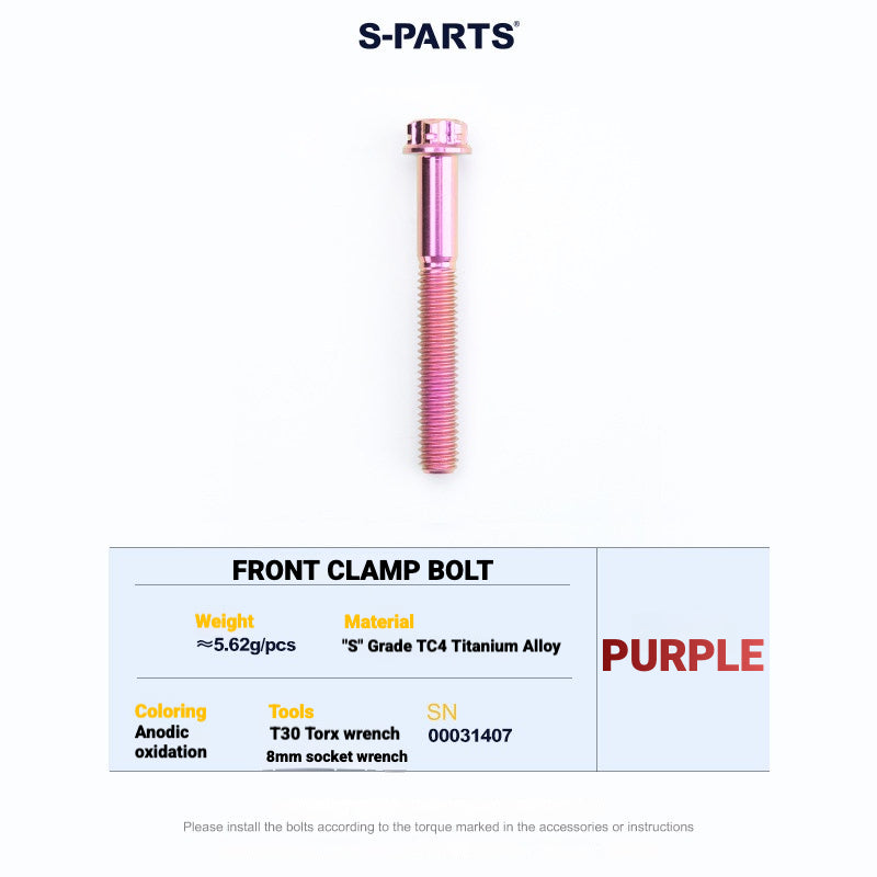 S-PARTS Titanium Saddle Clamp Bolt Kit for Cannondale SystemSix Gen 5 – 3D Printed Lightweight Upgrade