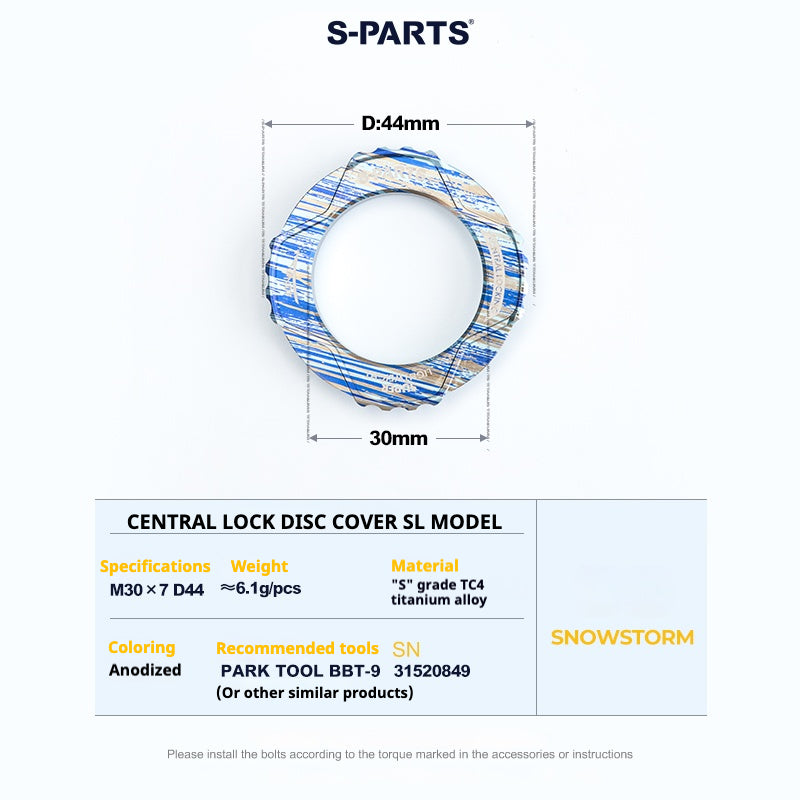 S-PARTS Center Lock Disc Rotor Lockring SL Edition | Ultralight TC4 Titanium | Multi-Color 1PCS