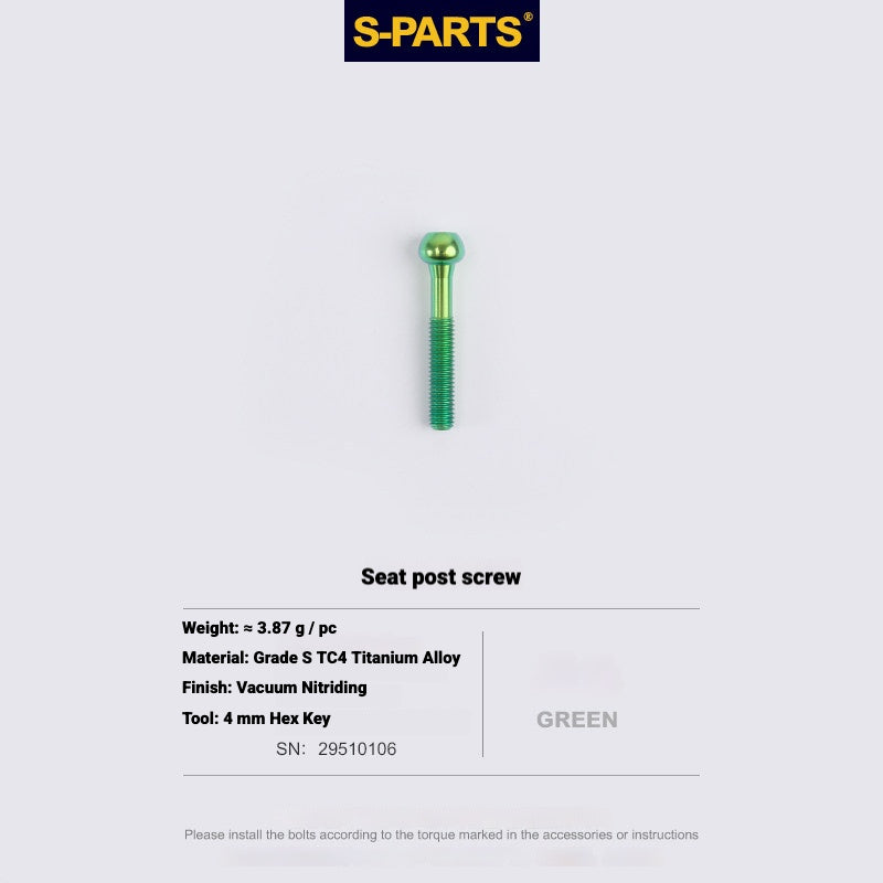 S-PARTS 3DAM Titanium 3D Printed Seatpost Hardware Kit for CERVÉLO S5 (2026 Compatible)