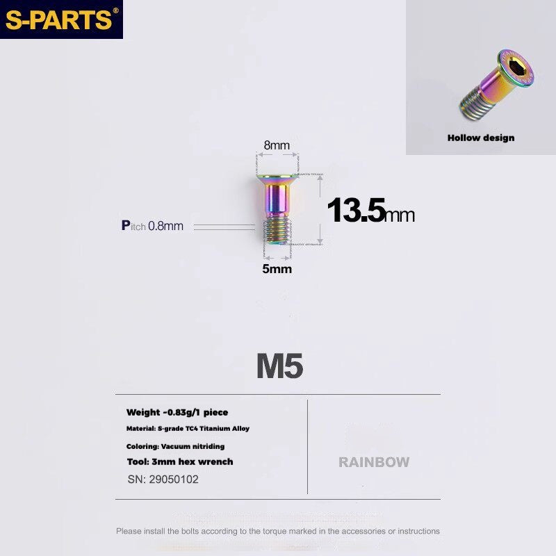 S-PARTS Titanium Derailleur Gear Screws Compatible with SRAM RED AXS