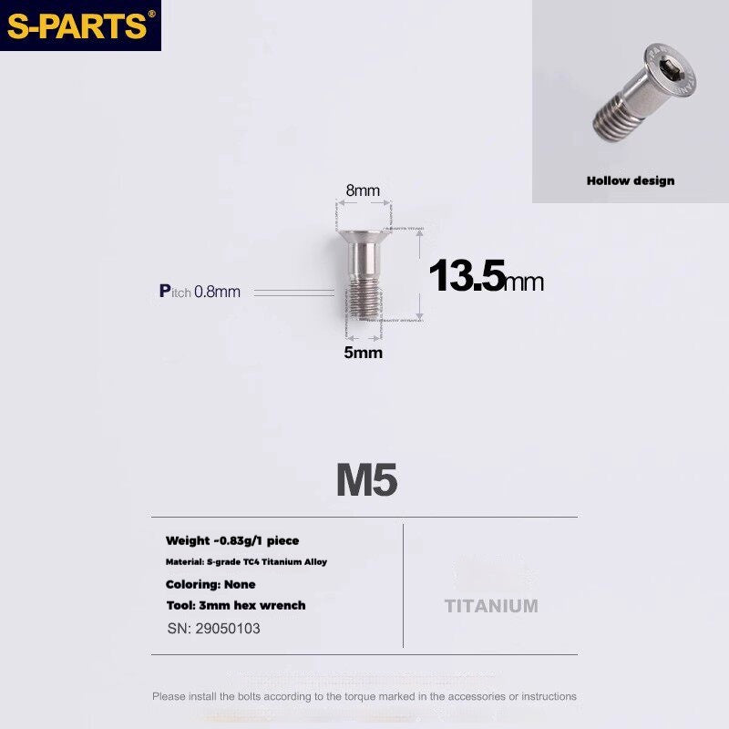 S-PARTS Titanium Derailleur Gear Screws Compatible with SRAM RED AXS