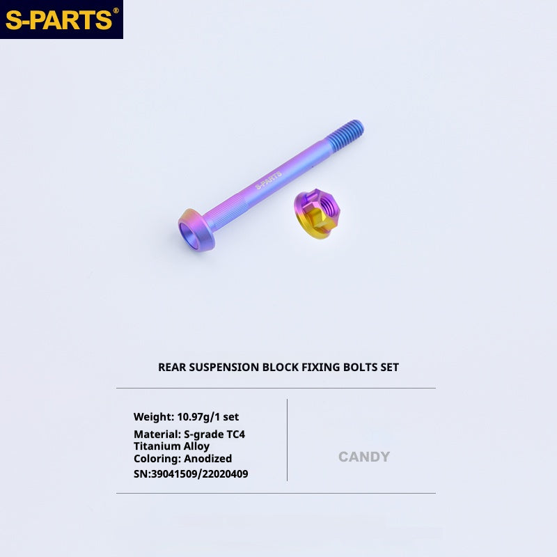 S-PARTS Titanium Bolt Upgrade Kit for Brompton | TC4 CNC Lightweight Frame & Hinge Hardware Set