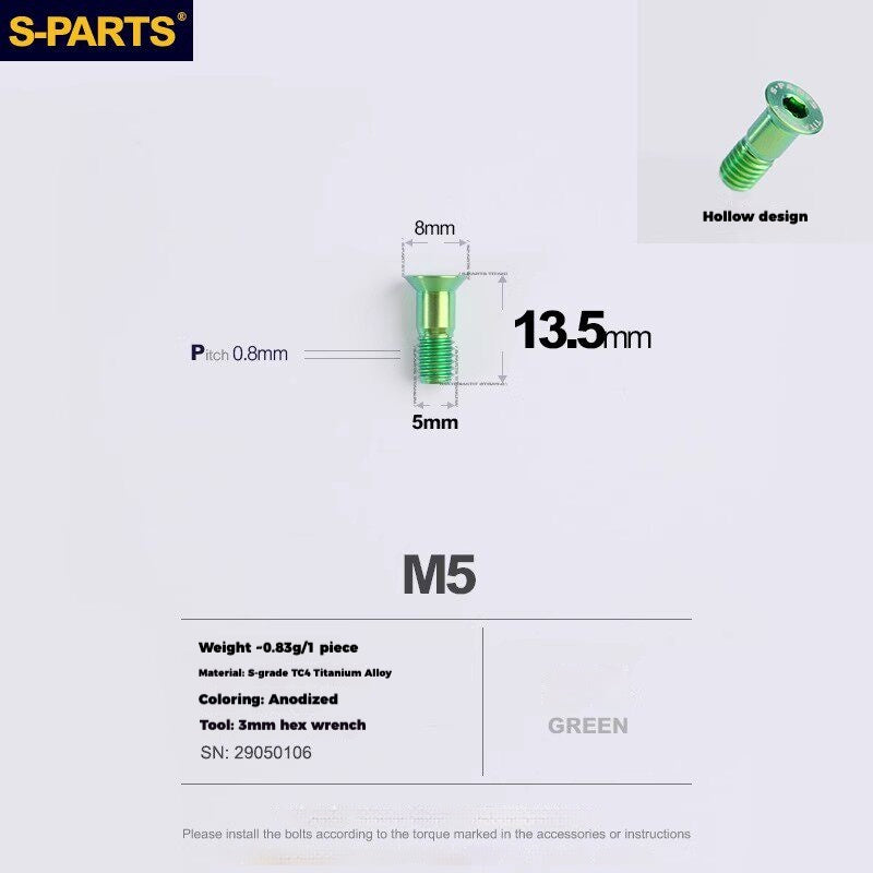 S-PARTS Titanium Derailleur Gear Screws Compatible with SRAM RED AXS