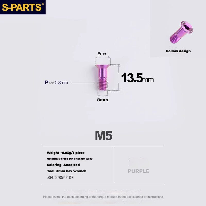 S-PARTS Titanium Derailleur Gear Screws Compatible with SRAM RED AXS