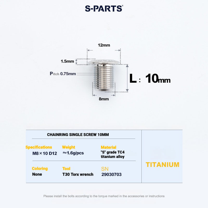 Shimano Road Titanium Bolt Kit – S-PARTS Drivetrain Screws for R8050 / R8150 / R9250