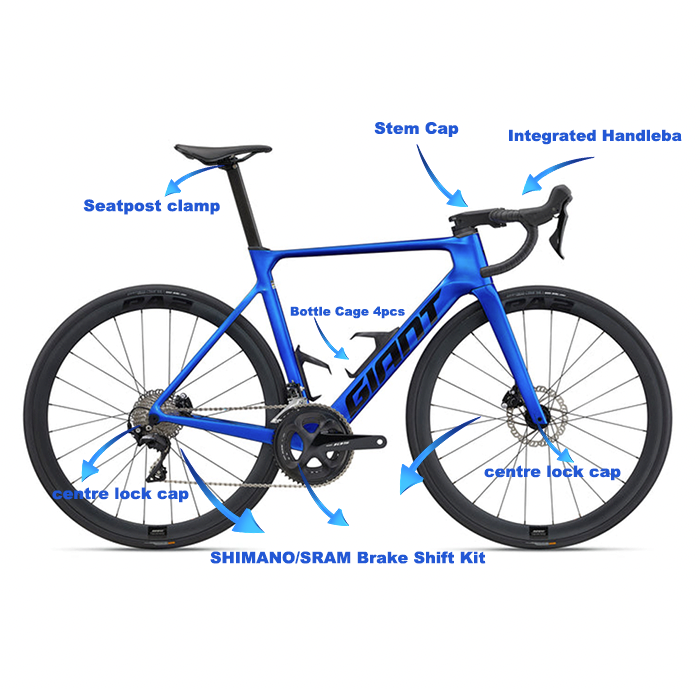 Aggiornamento in titanio S-Parts per Giant Propel 2023 SHIMANO 105 di2 (R7150/R7170) Shimano Dura Ace R9270 R9250 Di2 /SRAM RED AXS Vite Bullone Dado