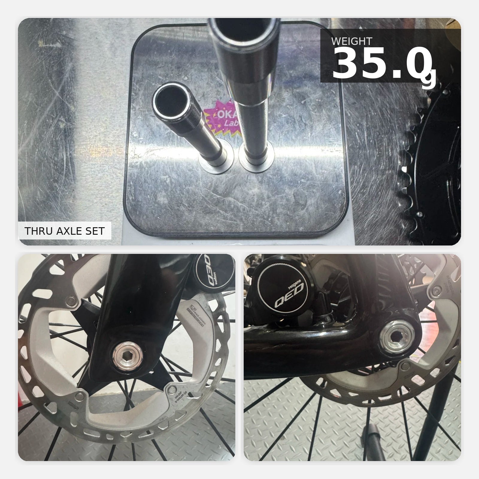 Custom Aluminum Thru Axle Kit for Quick Pro AR ONE / ER ONE – 35.5g, Anodized Colors