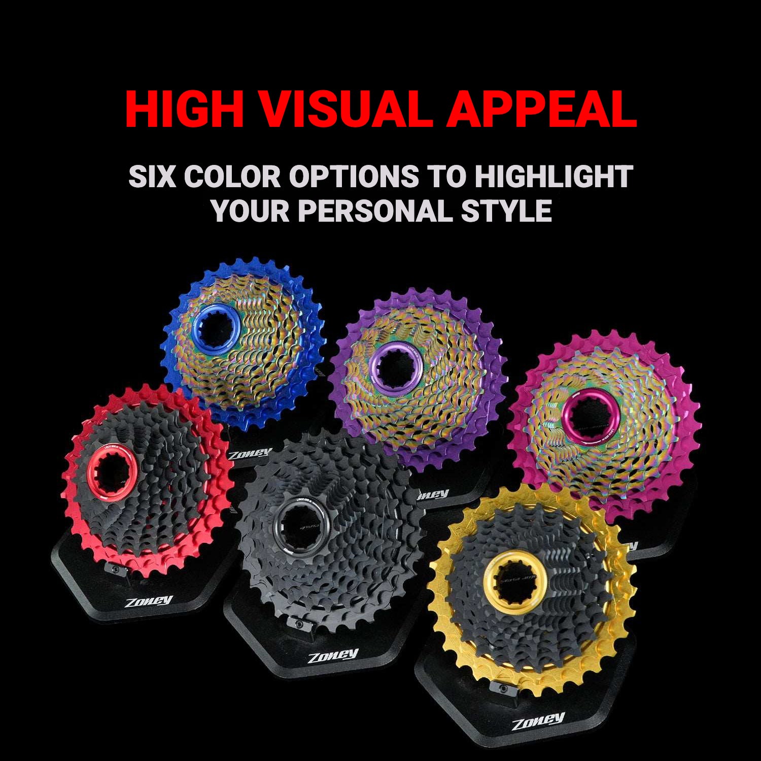 INCOLOR ZONEY 12-Speed Lightweight Road Bike Cassette 11–30T｜High Efficiency｜Multi-Color Options