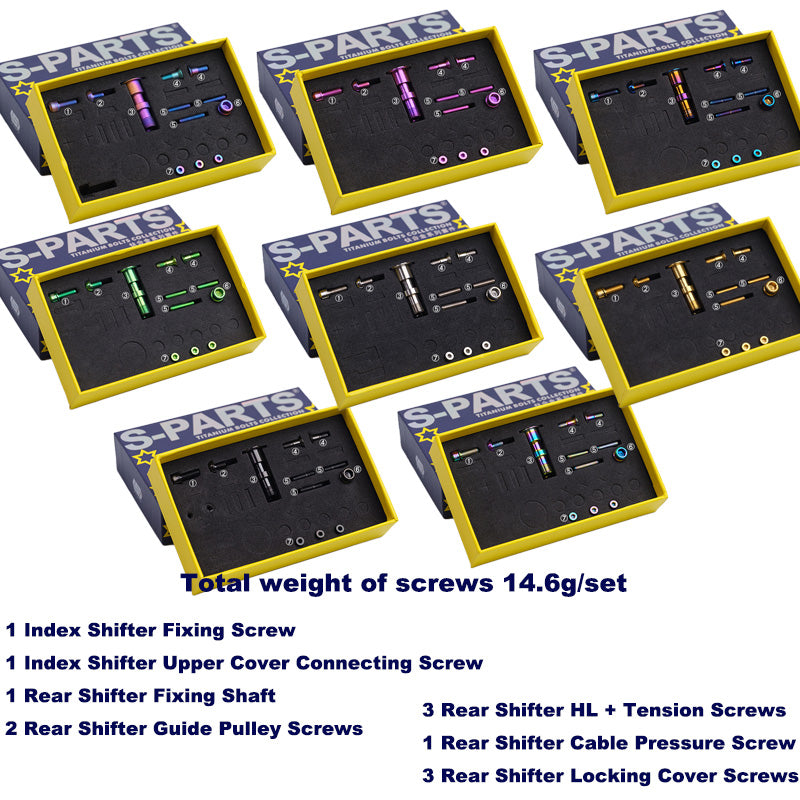 S-PARTS Titanium Alloy Gear Shift Screw Set for M9100 12S Shimano XTR Mountain Series