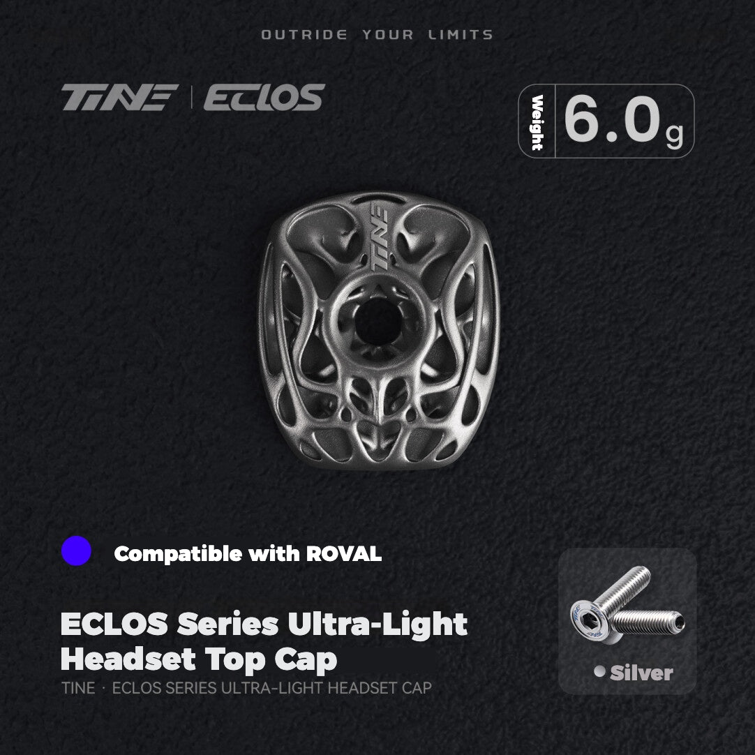 TiNE × Eclos Titanium Headset Top Cap 6.0g BESO Topology Design for Roval Integrated Cockpit
