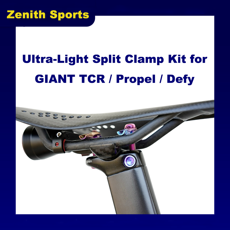 Ultra-Light Split Clamp Kit for GIANT TCR / Propel / Defy – Carbon Base + Ti or Alu Rails